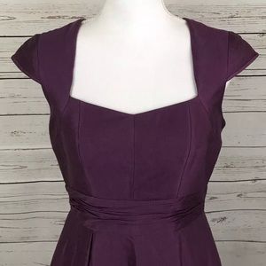 Adrianna Papell Plum Pencil Cap Sleeve Dress